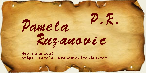 Pamela Ružanović vizit kartica
